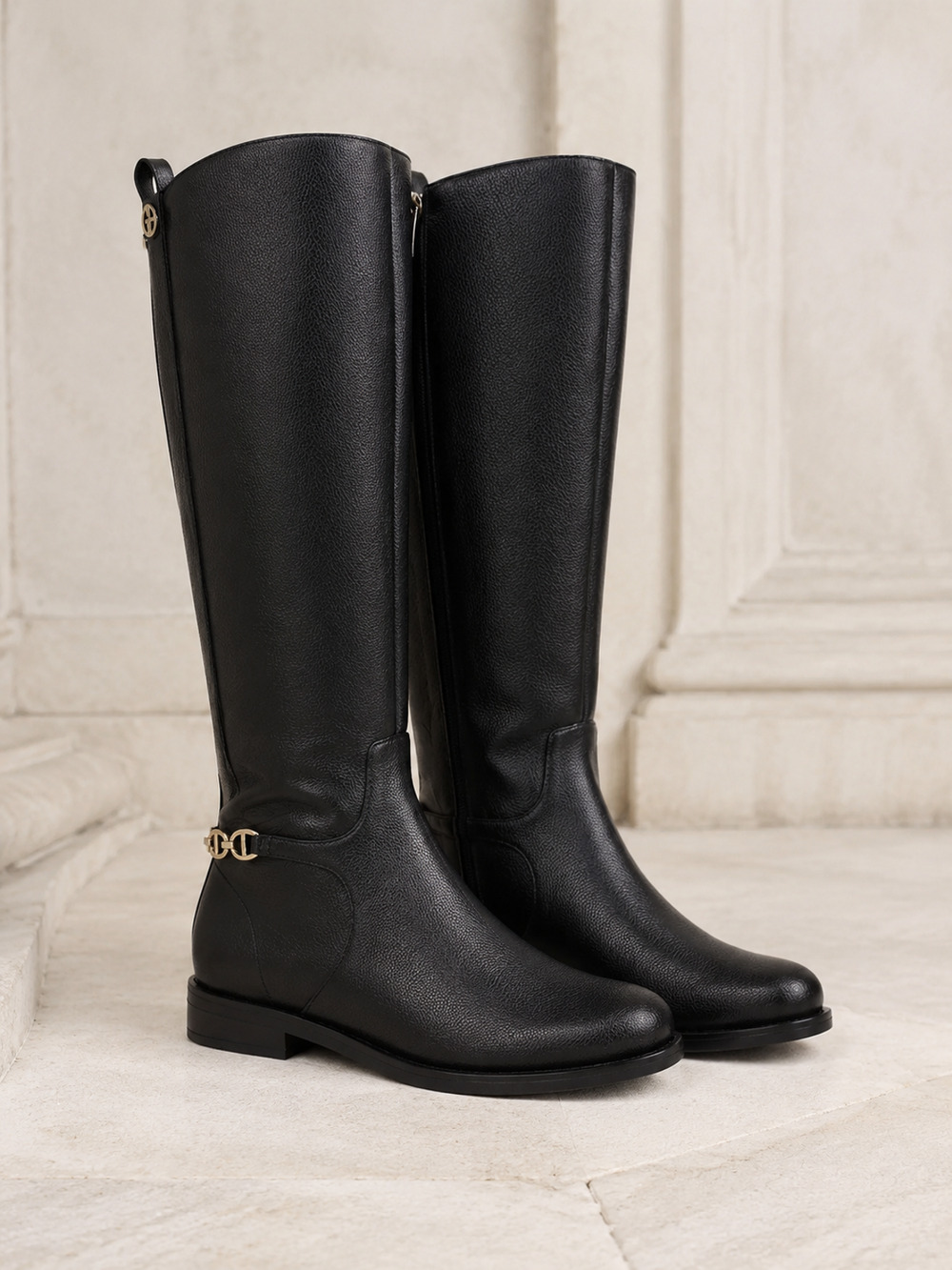 NIB Giani Bernini Suttonn Black Memory Foam Knee High Riding Boots Women’s 5M